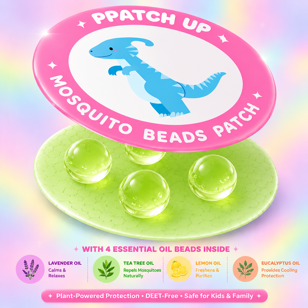 Mosquito Beads Patch – Plant-Powered Repellent for Kids & Family