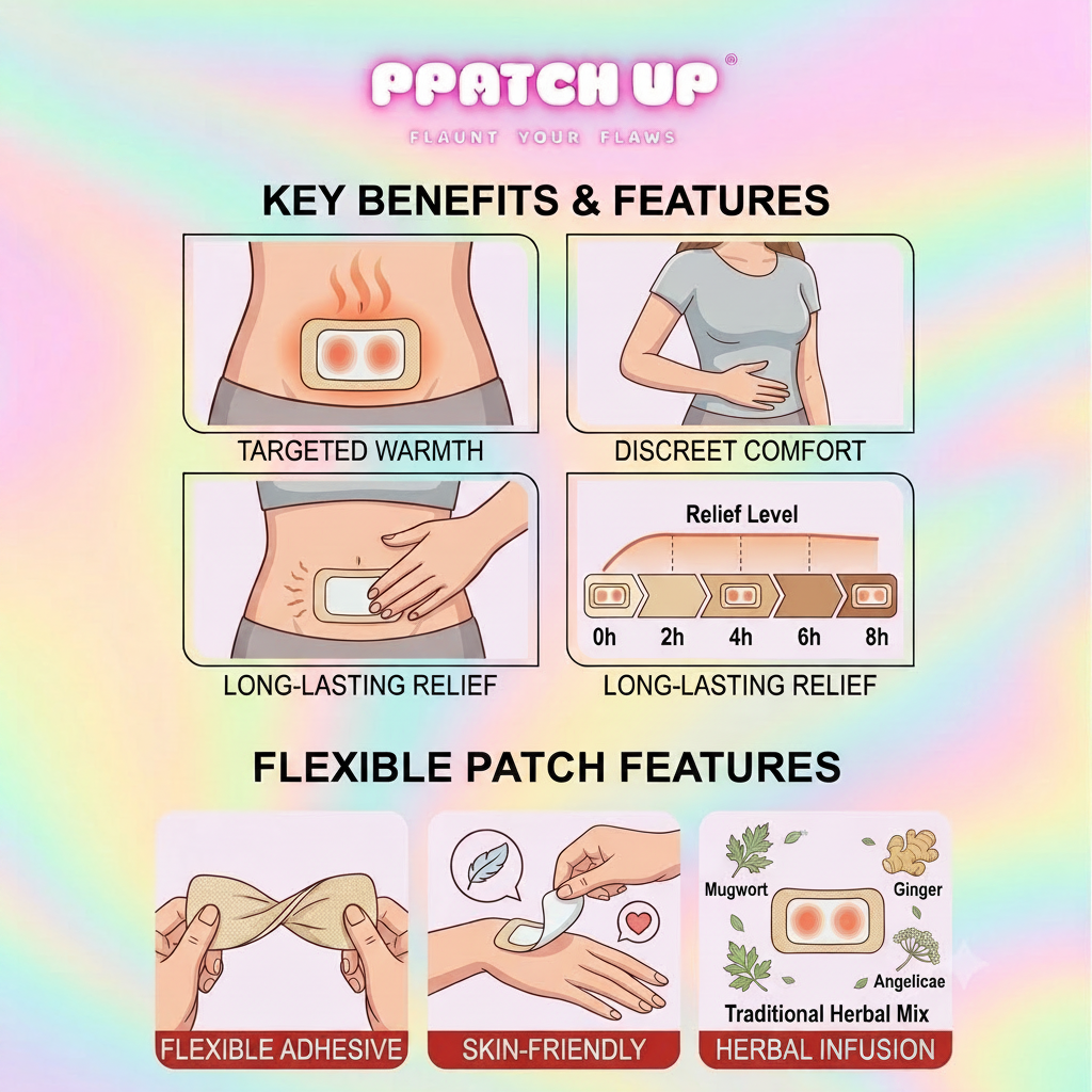 The PpatchUp™ Menstrual Relief Patch – Natural Cramp & Back Comfort